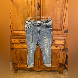 True Craft distressed Mid Rise Skinny Ankle Jeans size 13